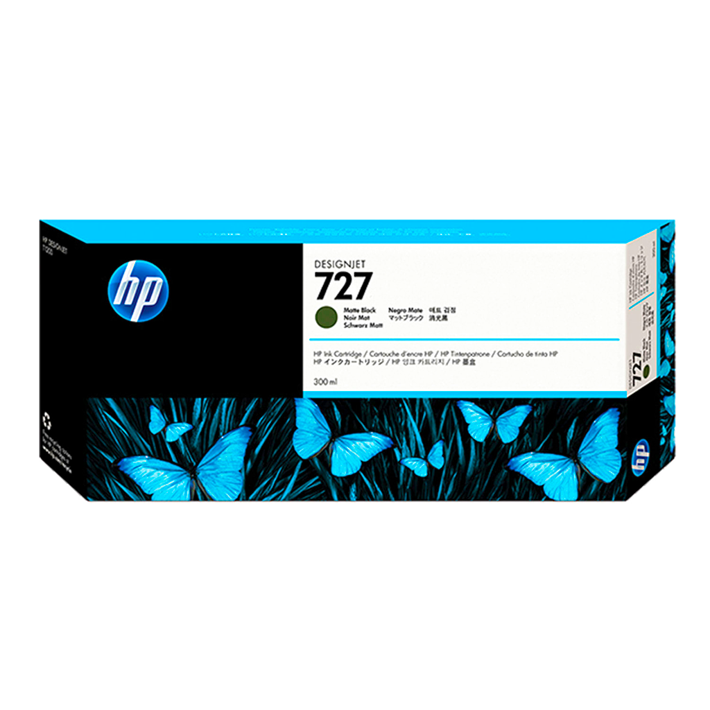 Tinta HP (727) DJ T920/ T1500/ 2500/ T920 Matte Black C1Q12A 300 ml - Imagen 1