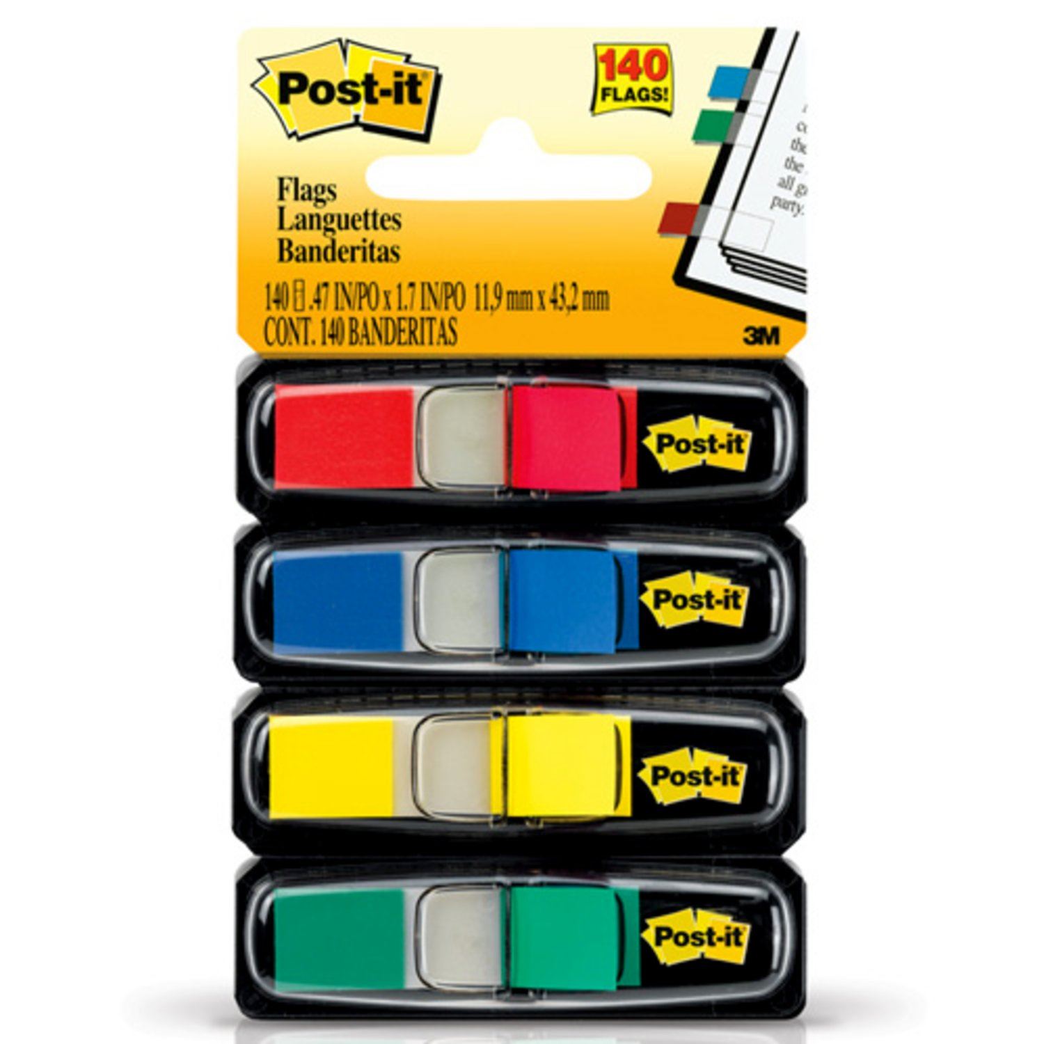 banderita pos-it 683-4 colores 000409 Banderita Post-it 683-4 colores 3M - Imagen 1